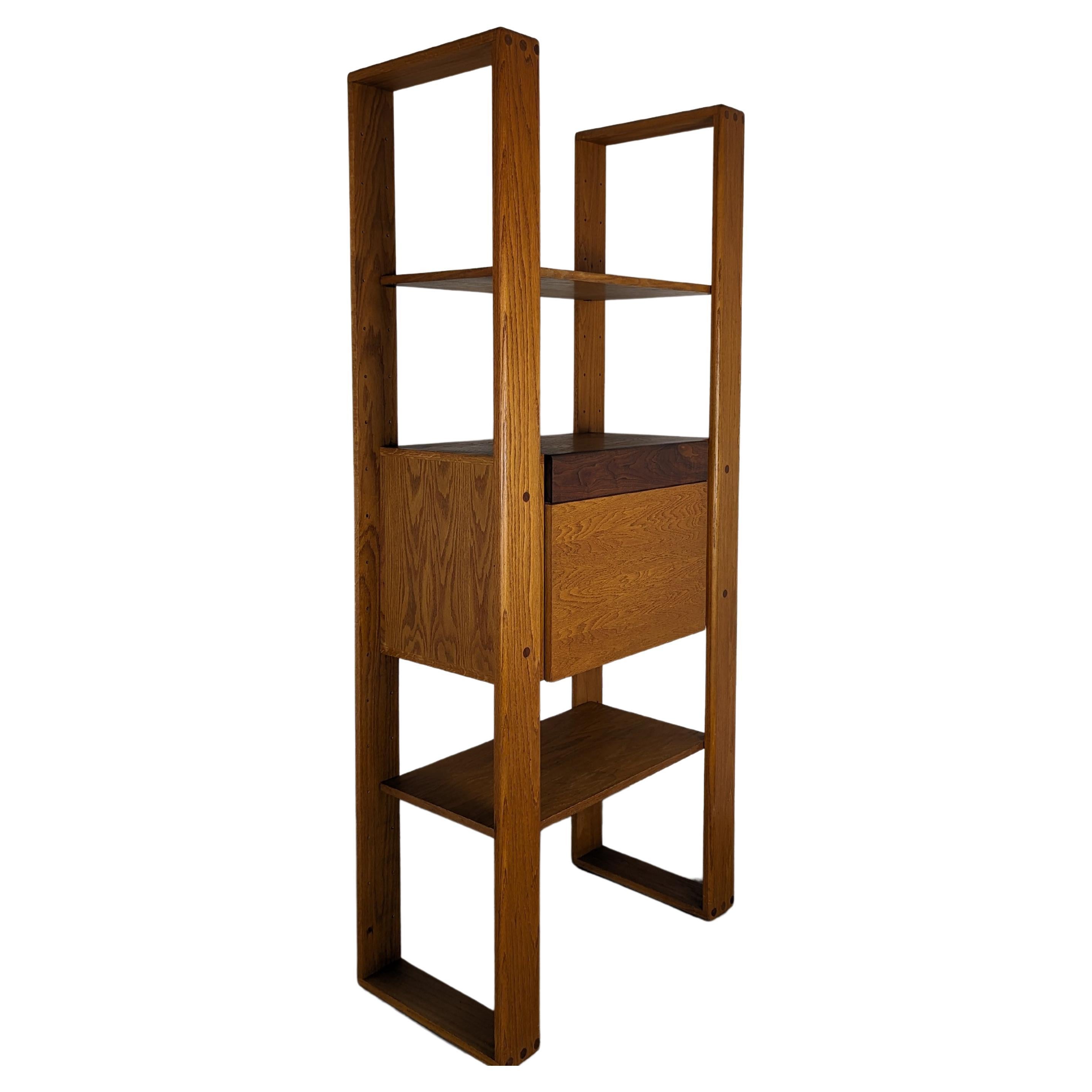 Cerused Oak Modular Bookcase or Room Divider by Lou Hodges, c1970s For Sale