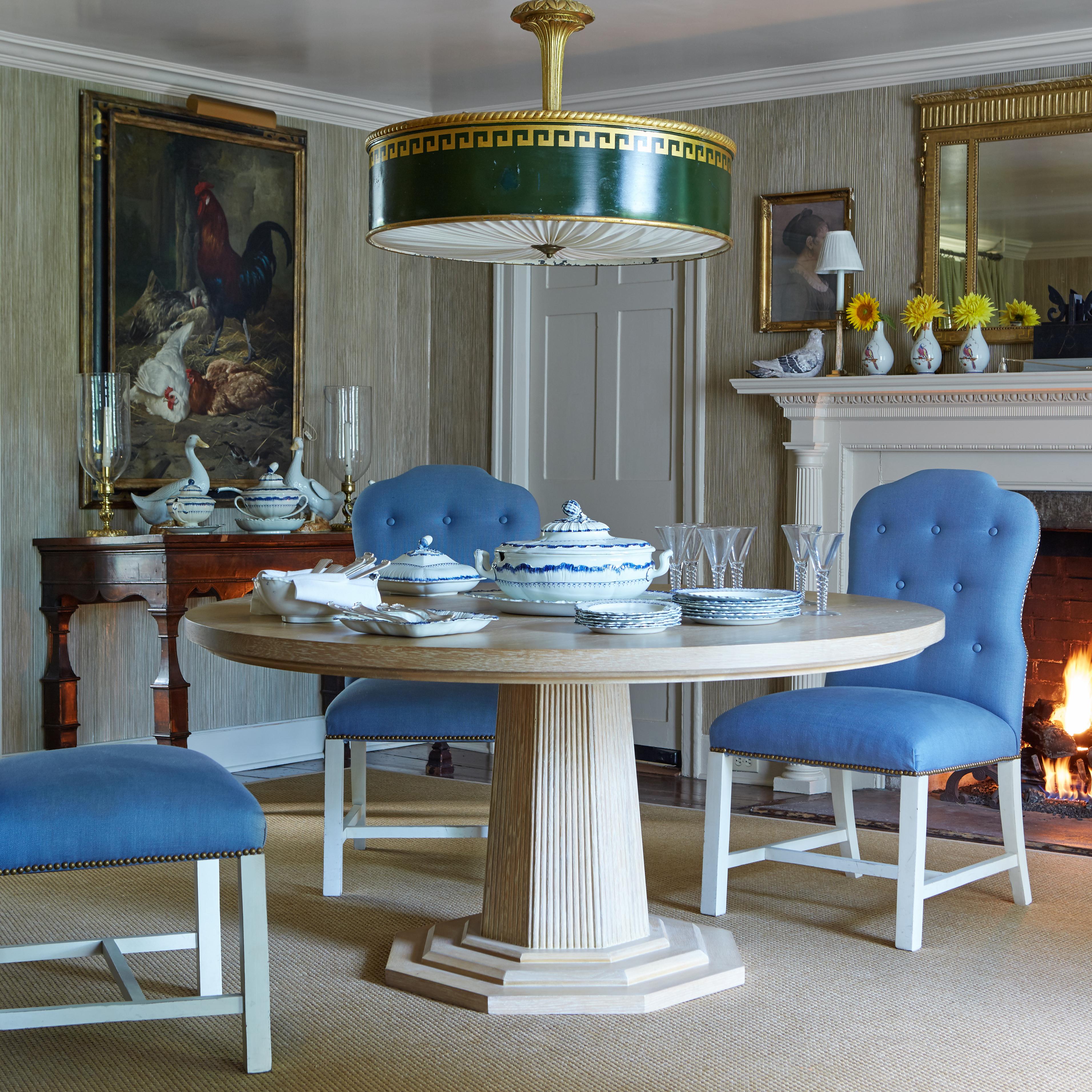 Wood Cerused Oak Pedestal Dining Table, Haven, by Bunny Williams Home For Sale