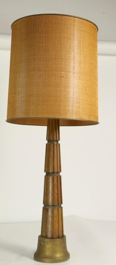 Cerused Oak Table Lamp after Russel Wright