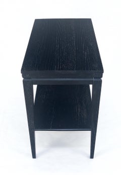 Cerused Oak Two Tier Rectangle Side End Table Brown Saltman Attributed MINT