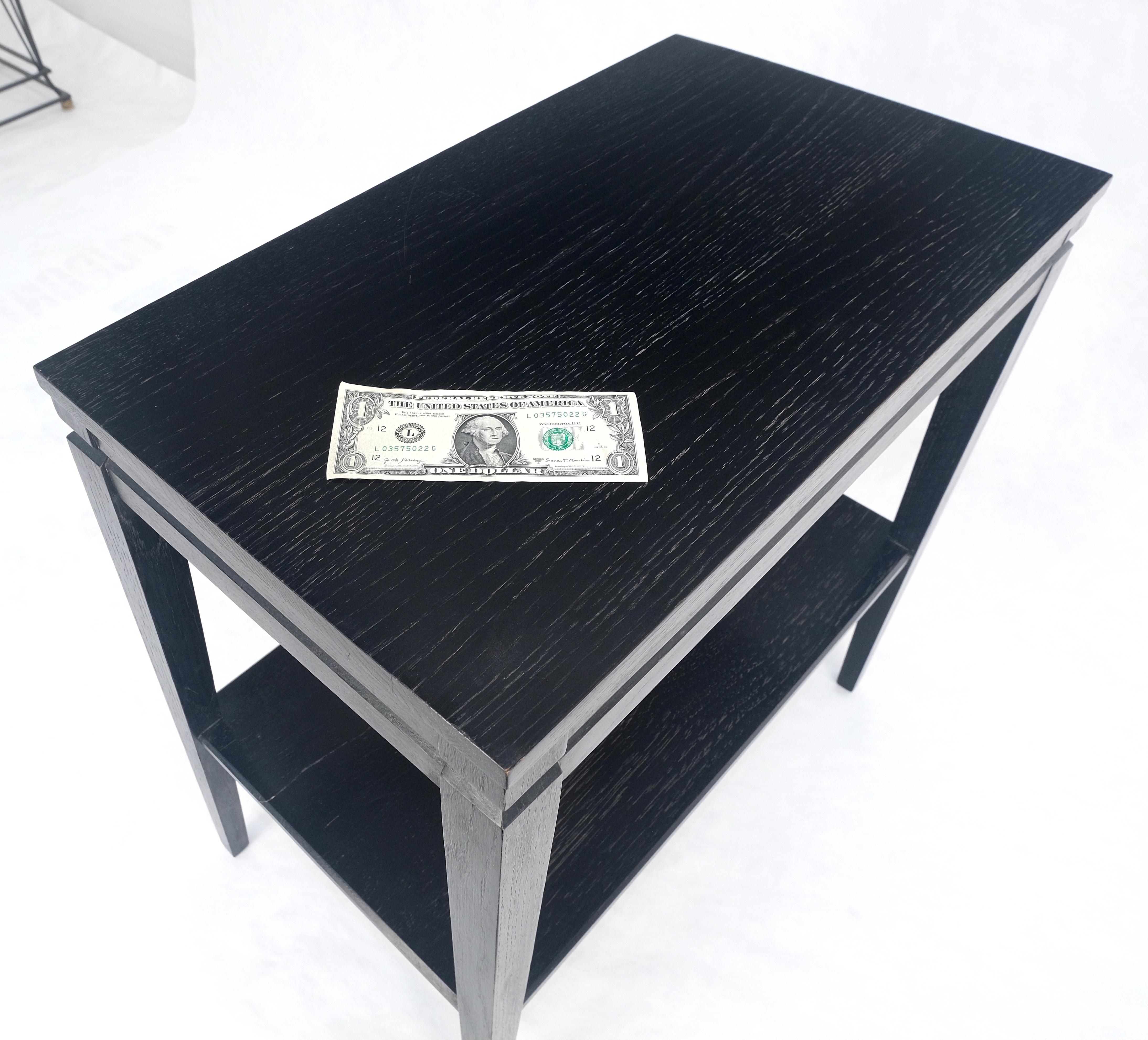 Cérusé Cerused Oak Two Tier Rectangle Side End Table Brown Saltman Attributed MINT en vente