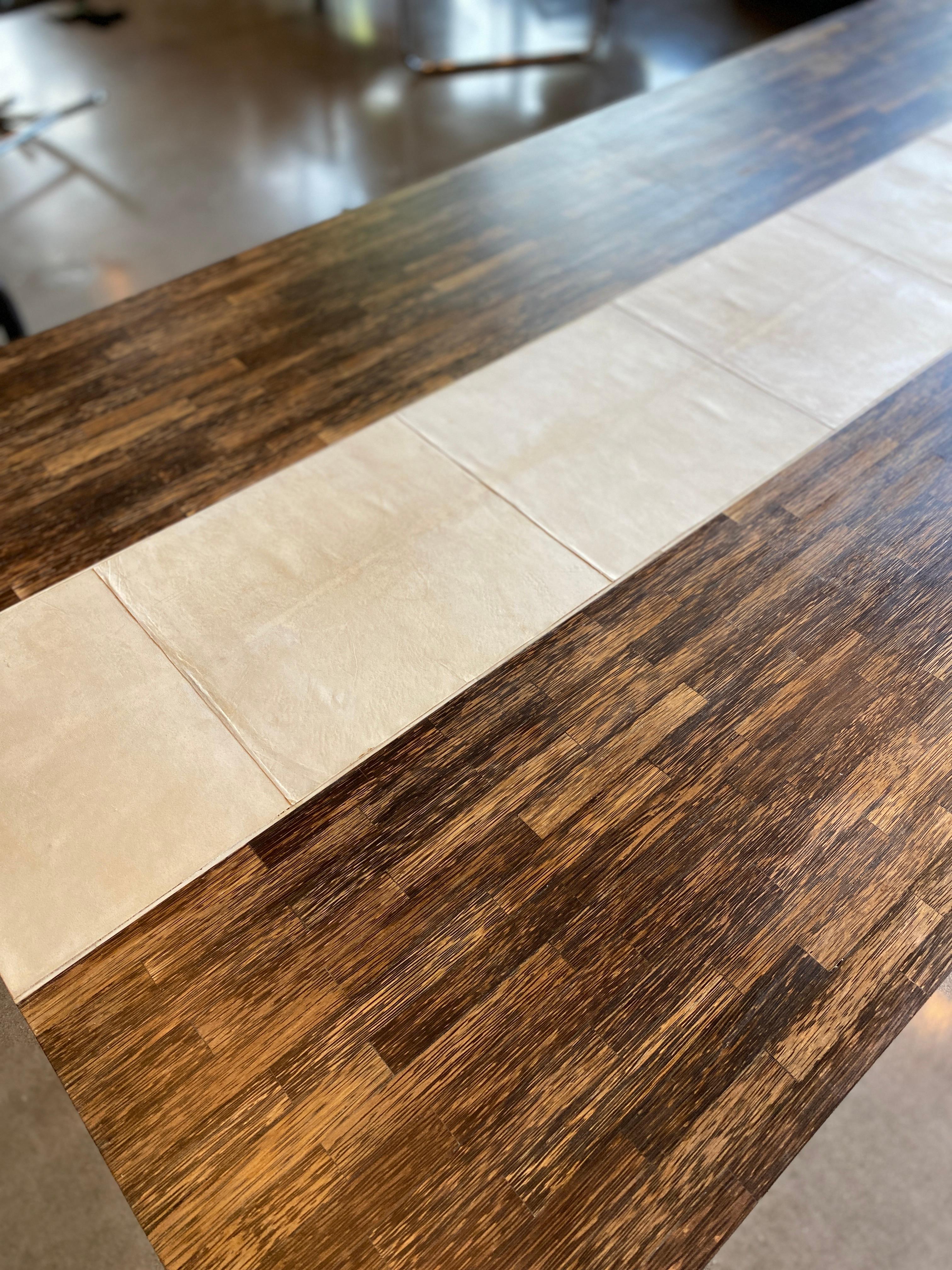 Cerused Palmwood and Goatskin Dining Table by R & Y Augousti, Paris 3