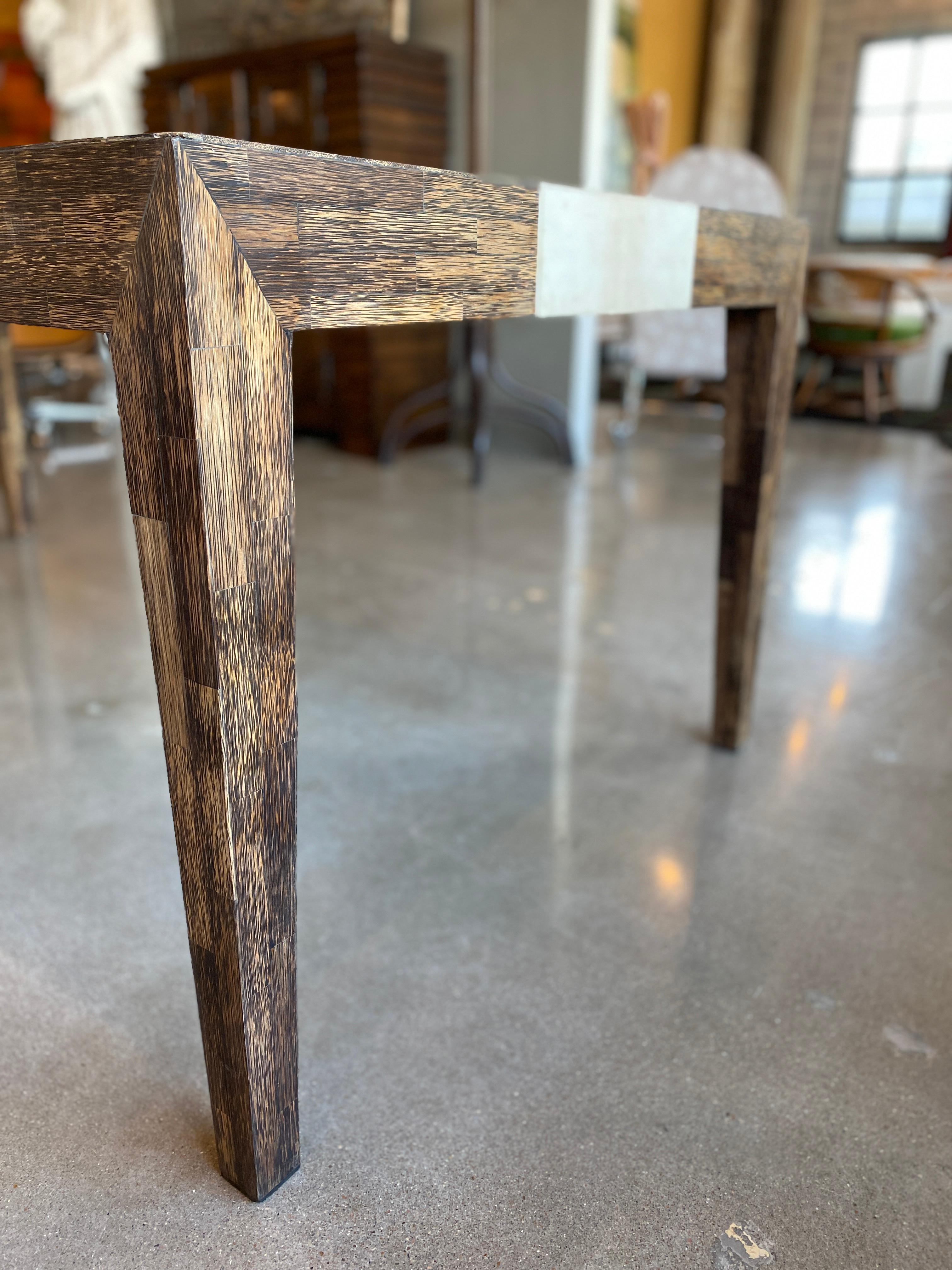 Cerused Palmwood and Goatskin Dining Table by R & Y Augousti, Paris 5