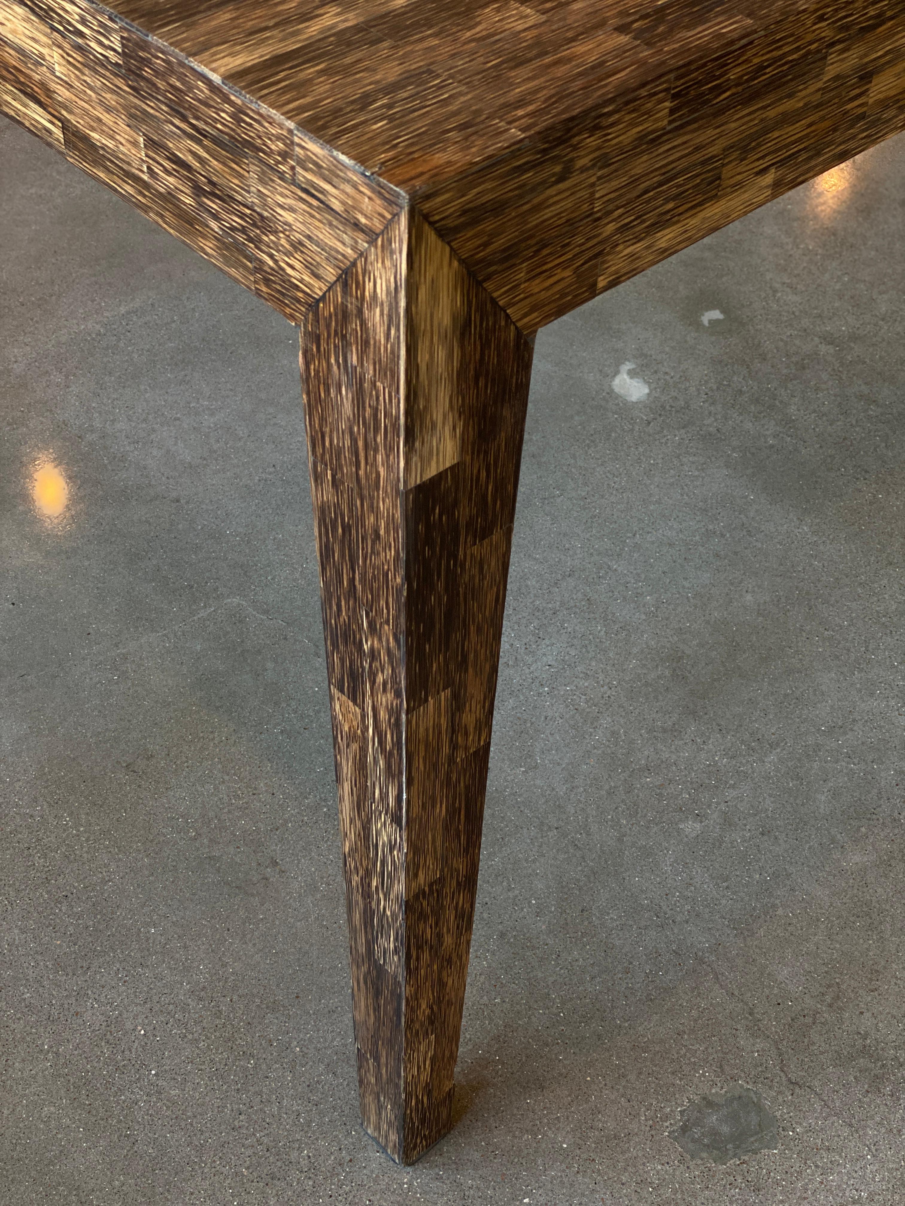 Cerused Palmwood and Goatskin Dining Table by R & Y Augousti, Paris 7