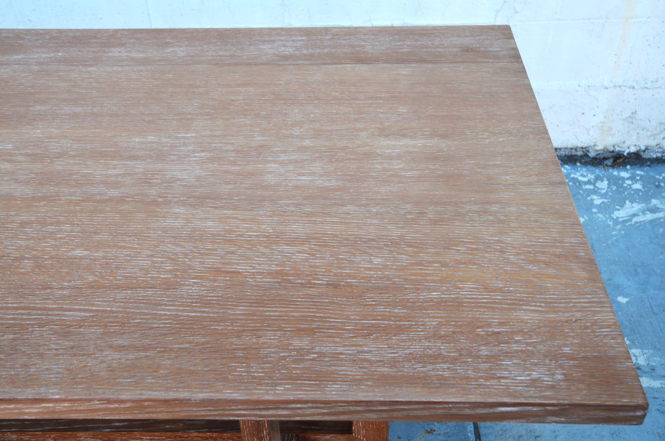 American Cerused, Rift-Sawn White Oak Dining Table For Sale