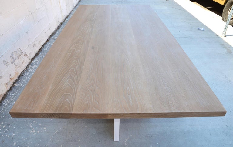 Cerused, Rift-Sawn White Oak Dining Table For Sale 2