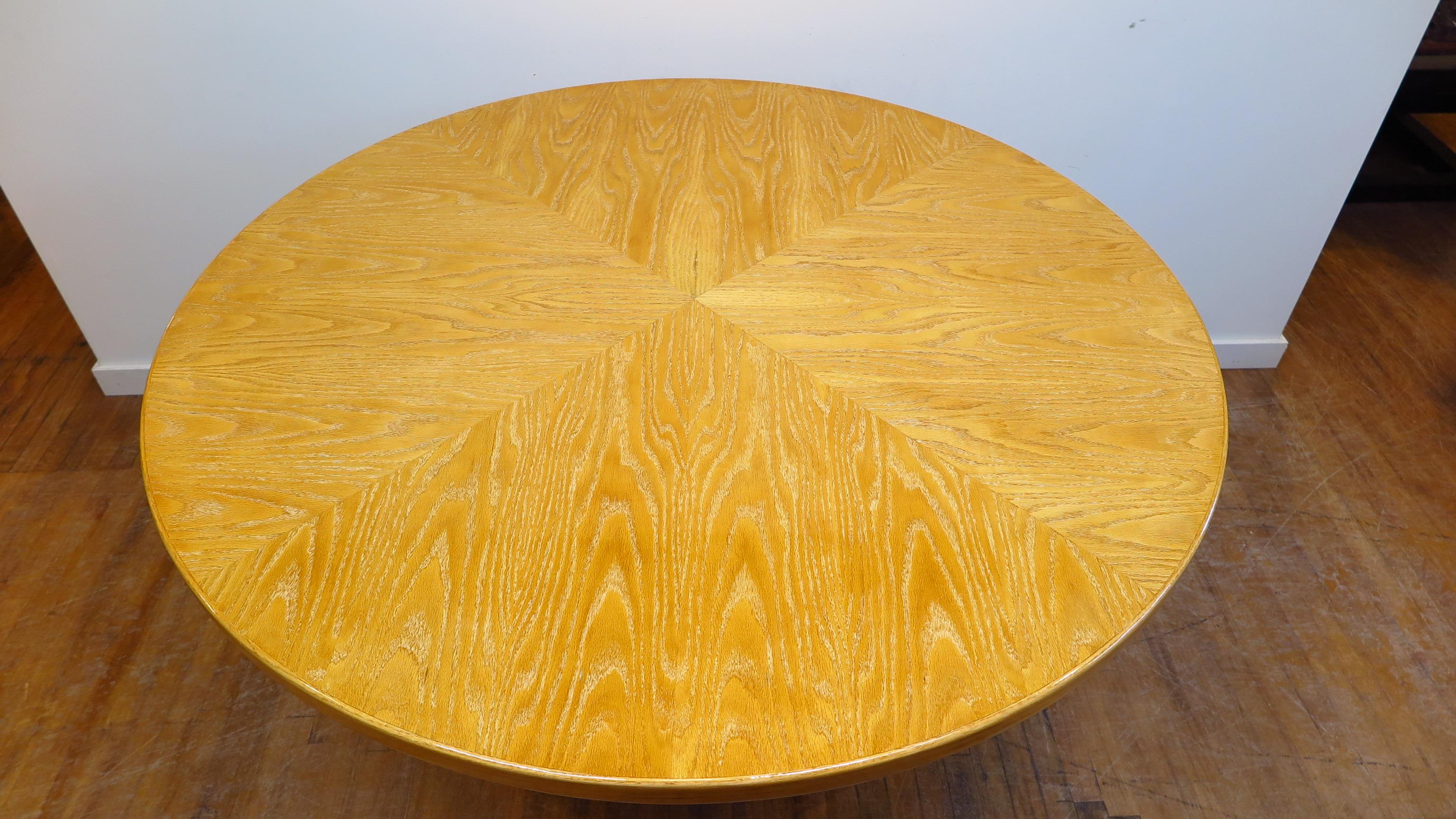 Cerused Round Dining Table For Sale at 1stDibs