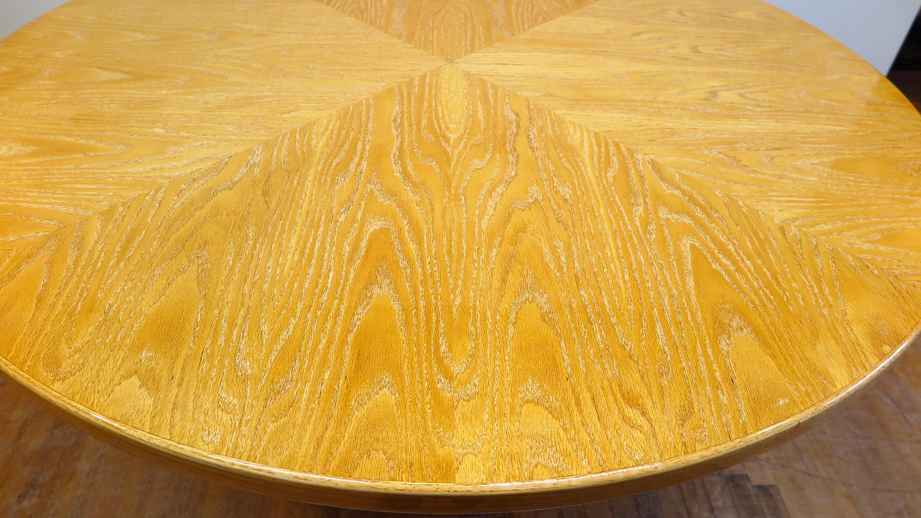 Oak Cerused Round Dining Table