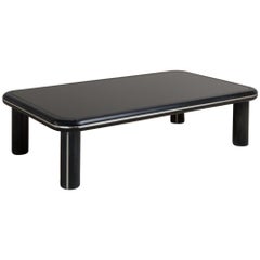 Vintage Cerused Wood and Nickel Banded Coffee Table, 1970s