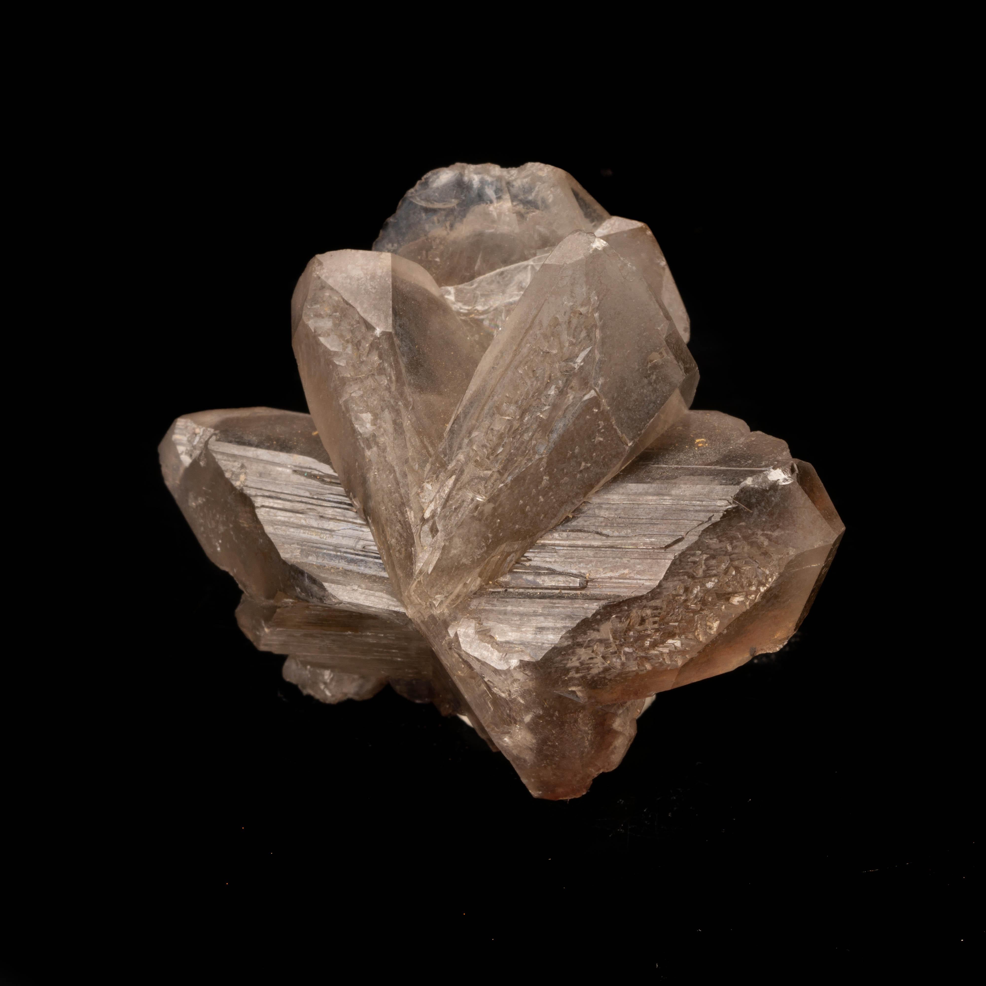 This genuine sixling twin or cerussite gem crystals twinned on all axes to form a twinned cluster with six points comes out of the Tsumeb Mine, Tsumeb, Oshikoto Region, Namibia. Gem-quality cerussite from this location is hard to come by and prized