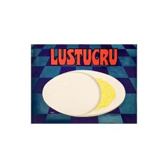 Projet d'affiche avec gouache et aquarelle signé Cerutti pour la marque Lustucru
