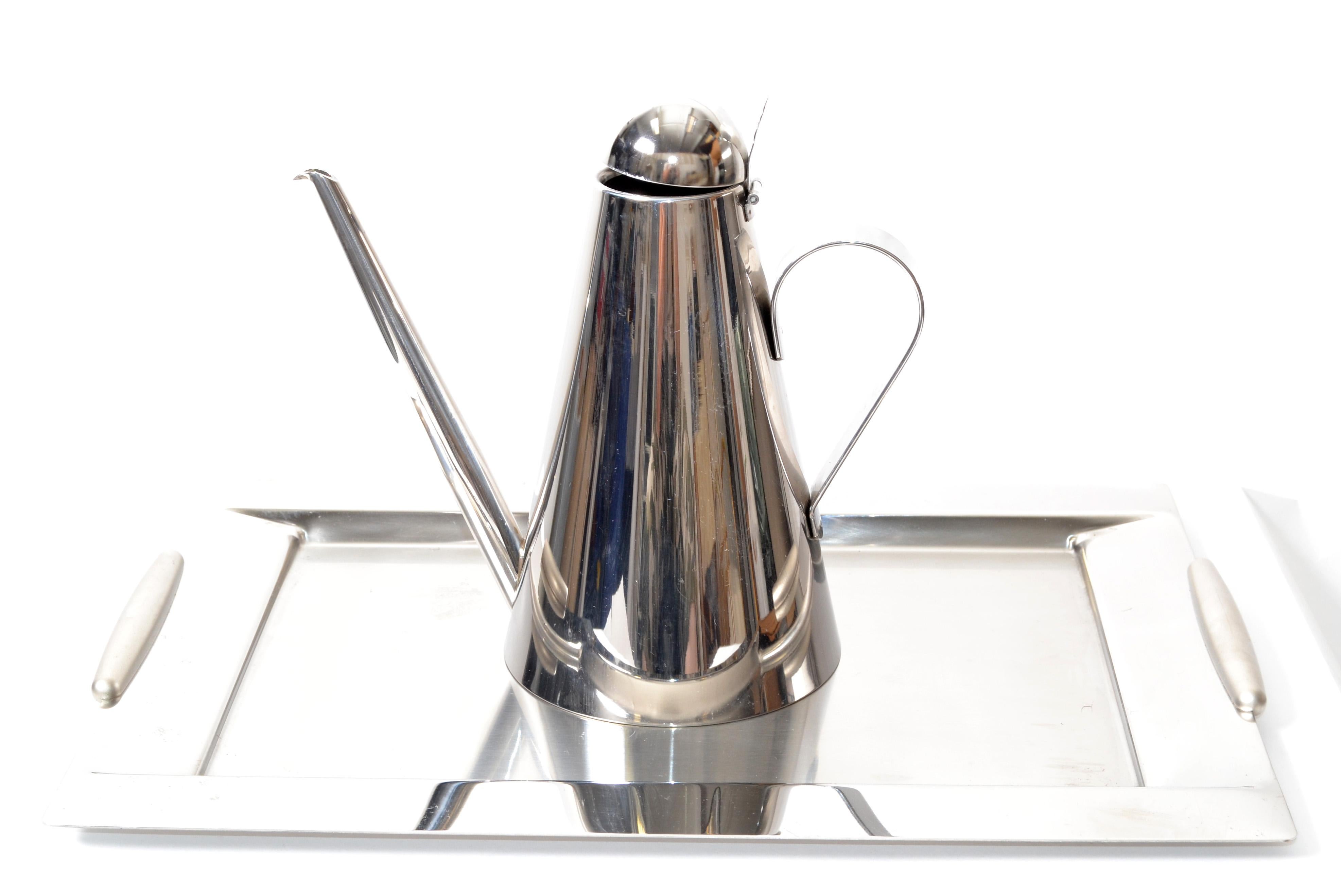 Cerutti Italy Tea, Coffee Pot, Carafe, Vessel INOX 18/10 Stainless Steel For Sale 3