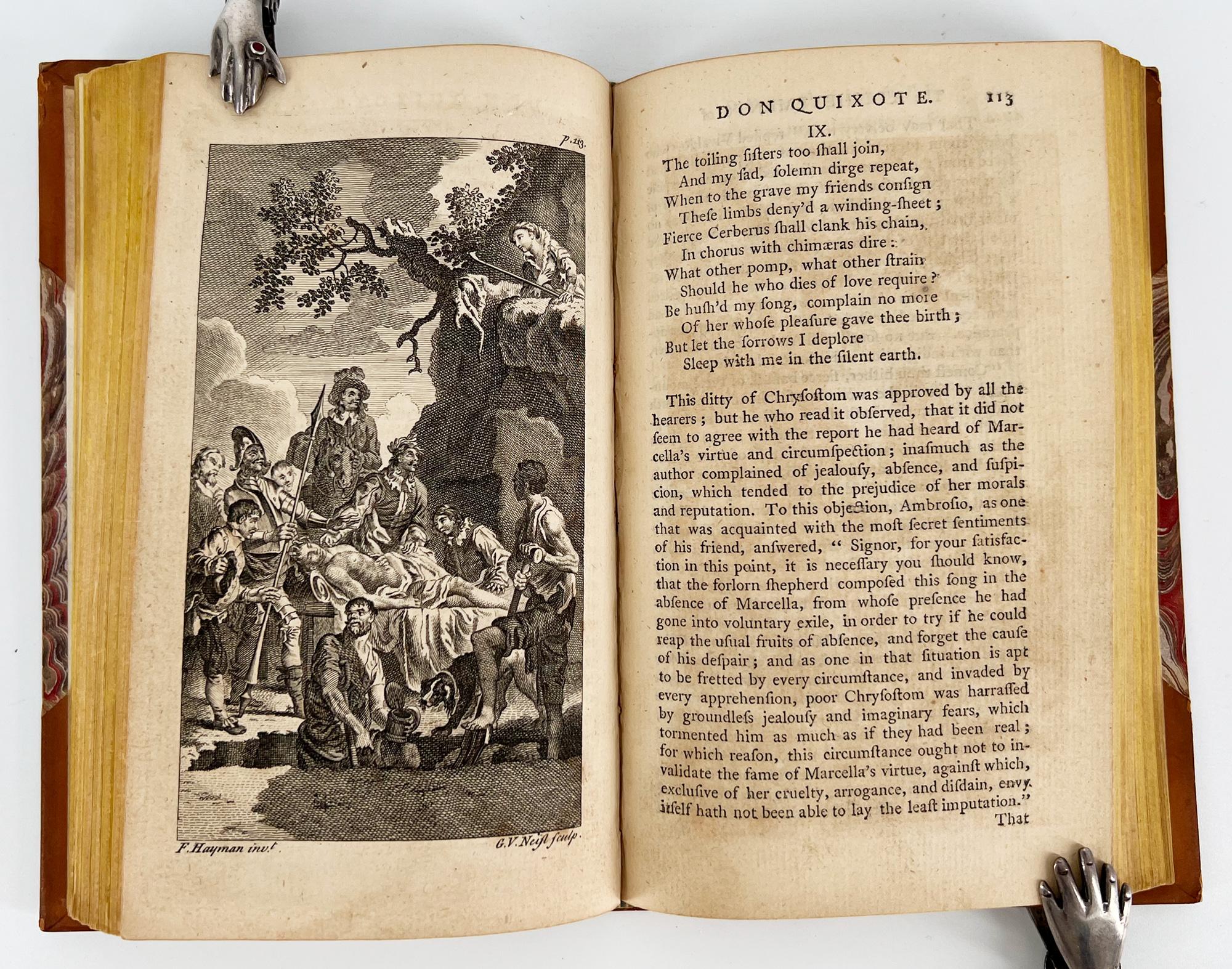 Leather Cervantes, Miguel de — Don Quixote — 4 volume set For Sale