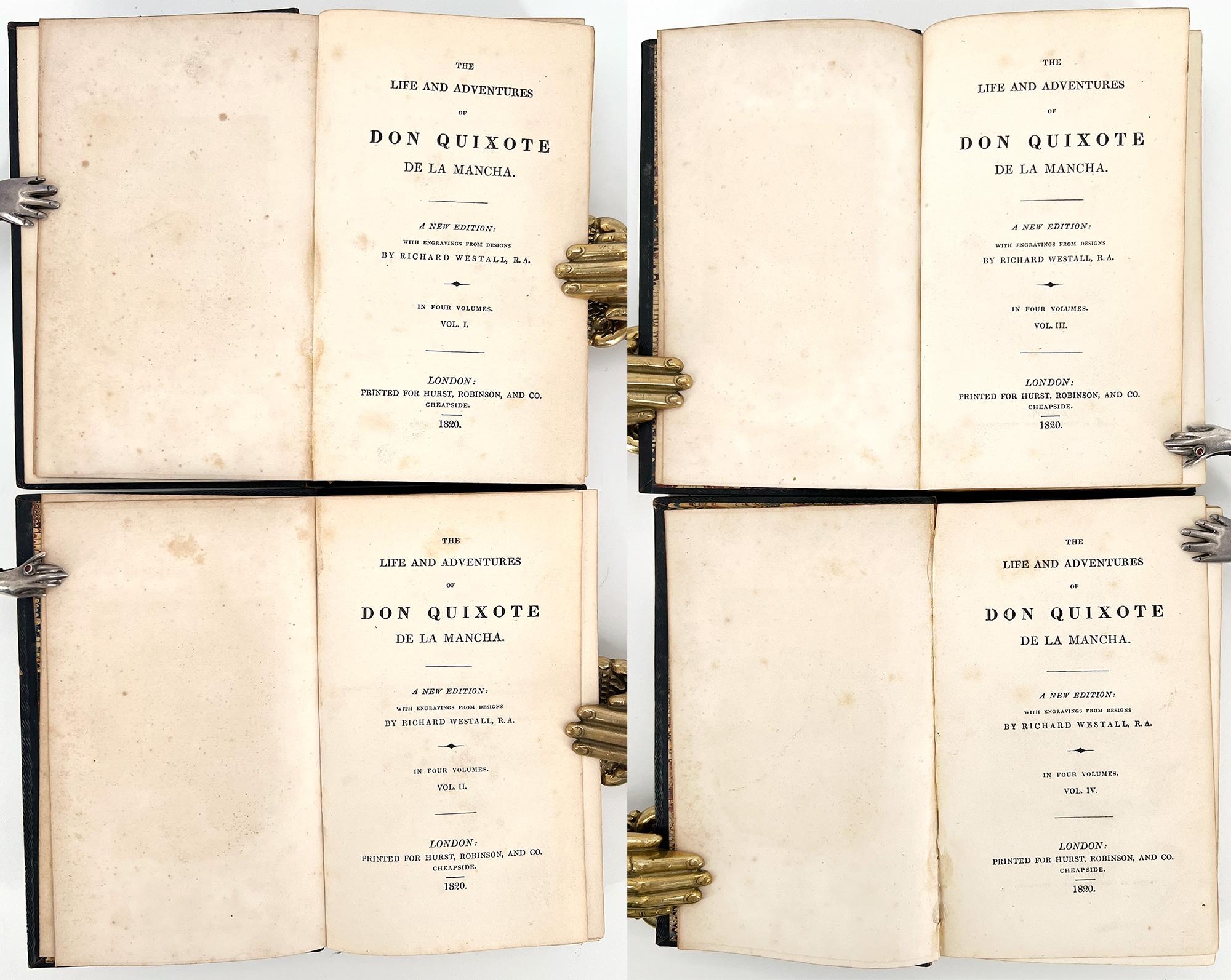 Cervantes - Las Aventuras de DON QUIJOTE - Londres, 1820 - 4 vols. ilustrados Inglés en venta