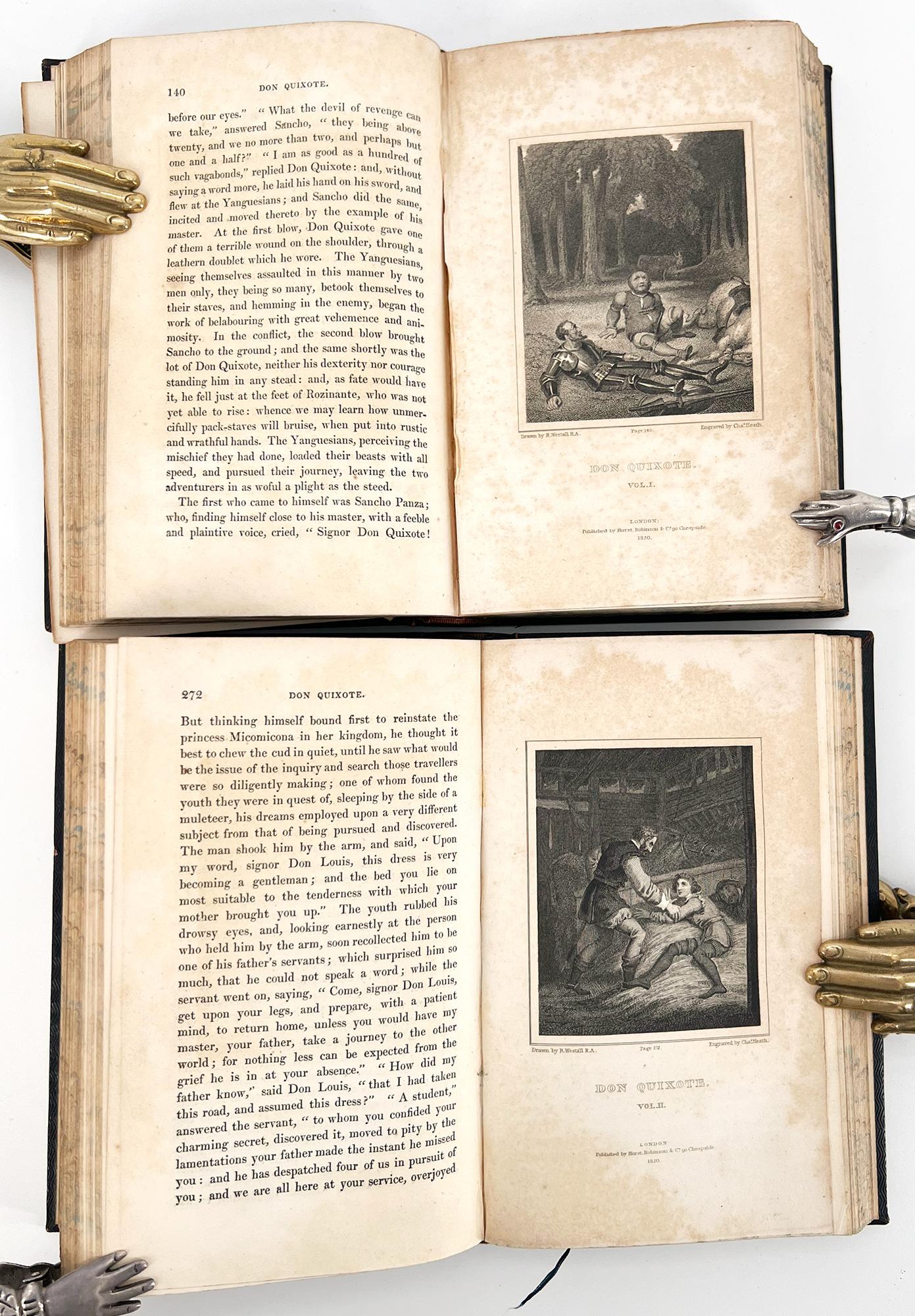 Cervantes - Las Aventuras de DON QUIJOTE - Londres, 1820 - 4 vols. ilustrados en Bueno estado para la venta en Middletown, NY