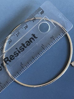 Cervin Blanc 18ct White Gold Diamond Bangle 1ct Solitaire Charm Slip On Skinny