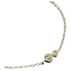 Cervin Blanc 18ct White Gold Diamond Bracelet 0.30ct Solitaire ‘You & I’ Classic