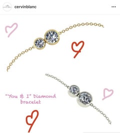 Cervin Blanc 18ct Yellow Gold Diamond Bracelet 0.30ct Solitaire ‘You & I’
