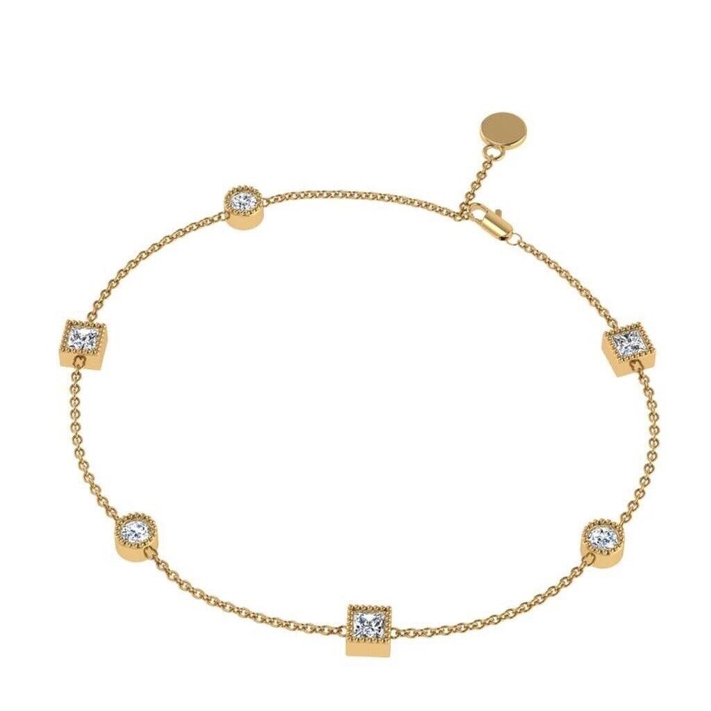 Cervin Blanc 18ct Yellow Gold Diamond Bracelet 0.60ct Interval By The Yard In New Condition For Sale In Ilford, GB