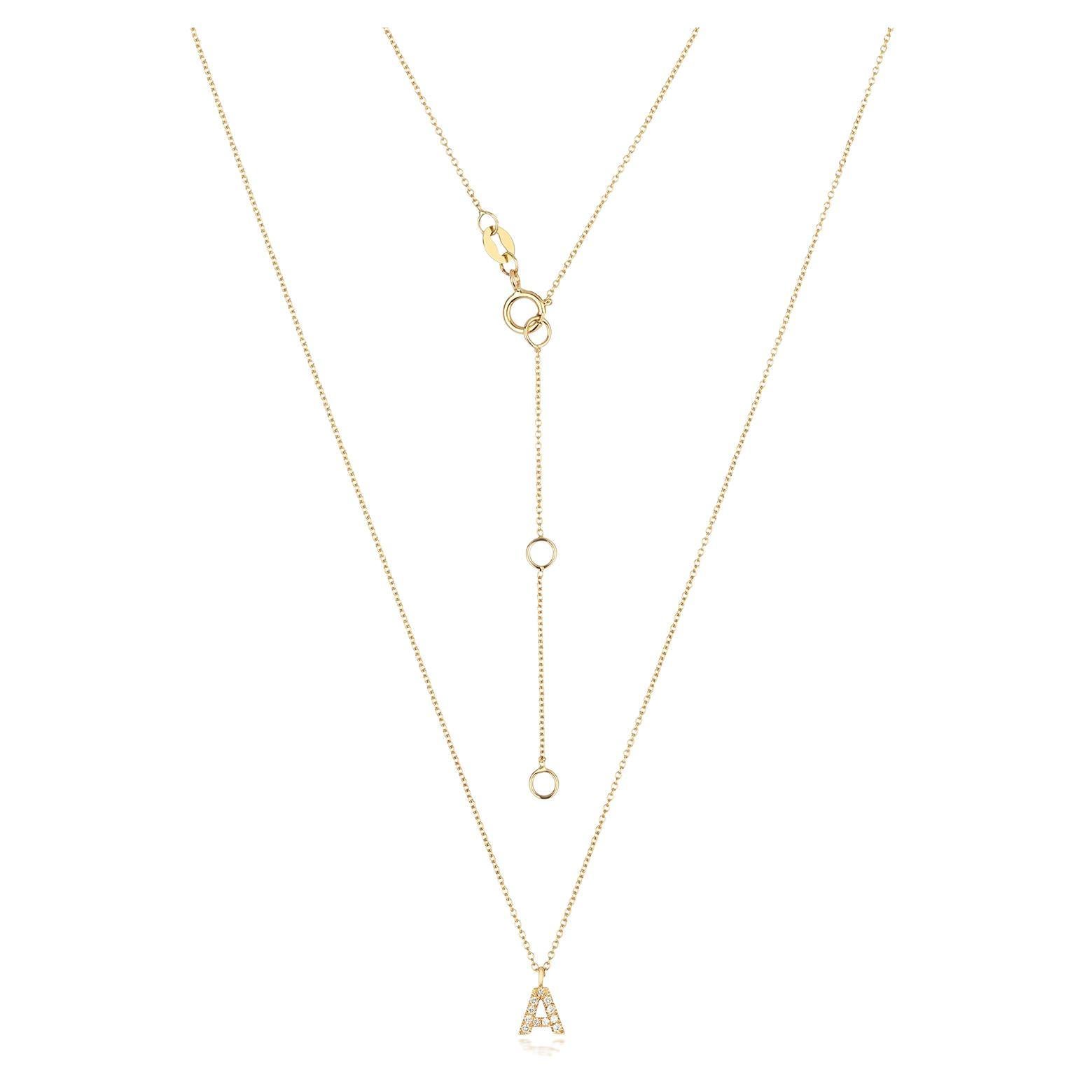 Cervin Blanc DIAMOND INITIAL A NECKLACE IN 18CT GOLD