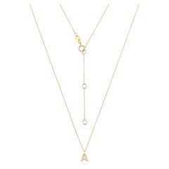 Cervin Blanc Collier initial en or 18 carats avec diamants