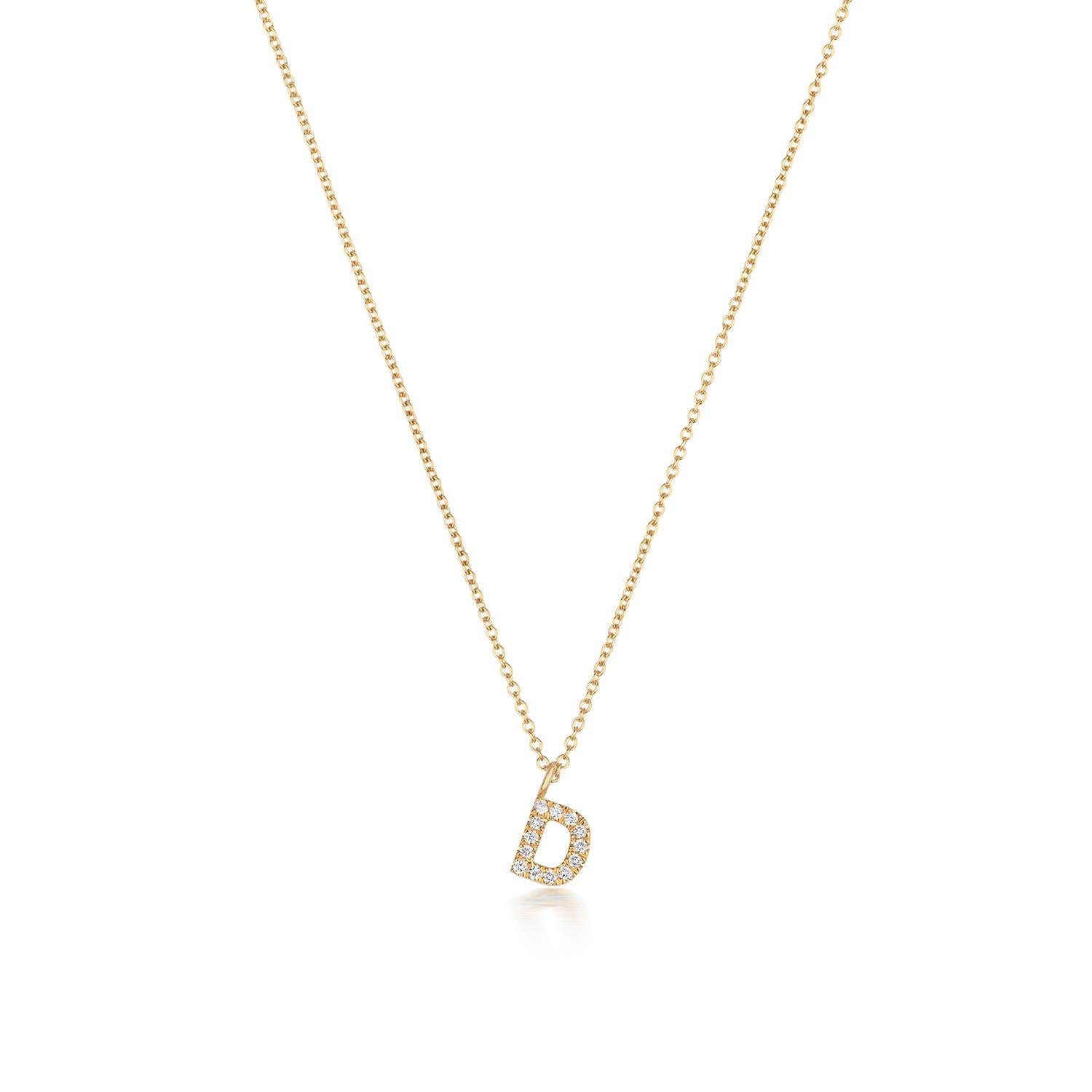 Cervin Blanc DIAMOND INITIAL D NECKLACE IN 18CT GOLD For Sale 1
