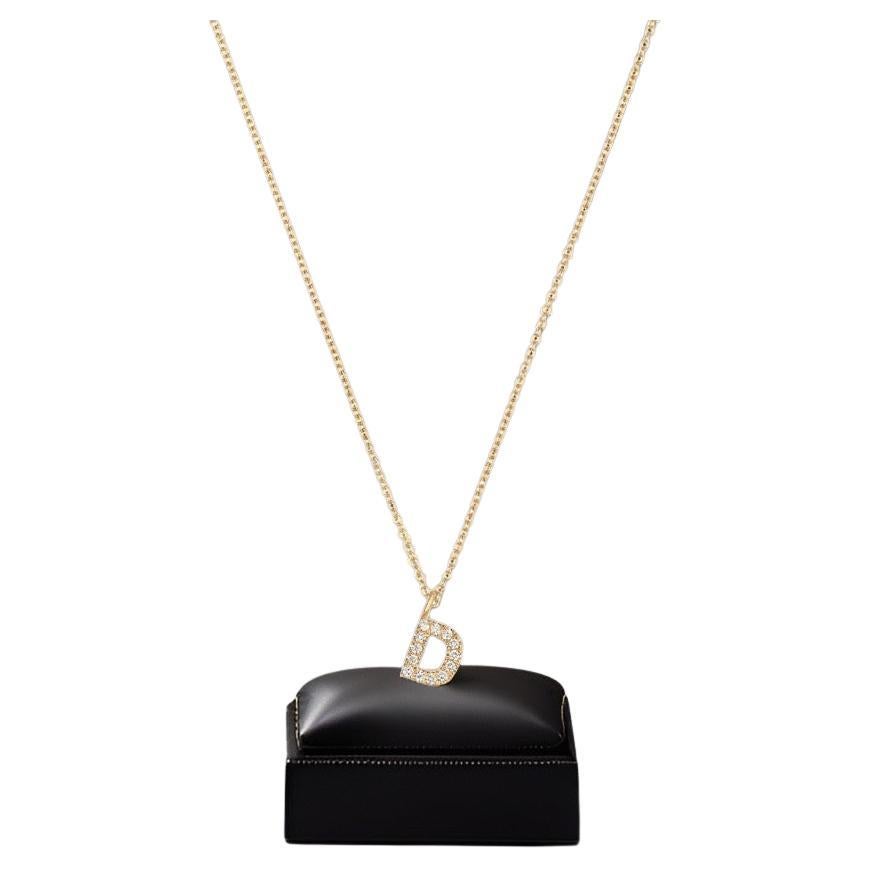 Cervin Blanc DIAMOND INITIAL D NECKLACE IN 18CT GOLD