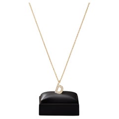 Cervin Blanc Collier initial de collier en or 18 carats