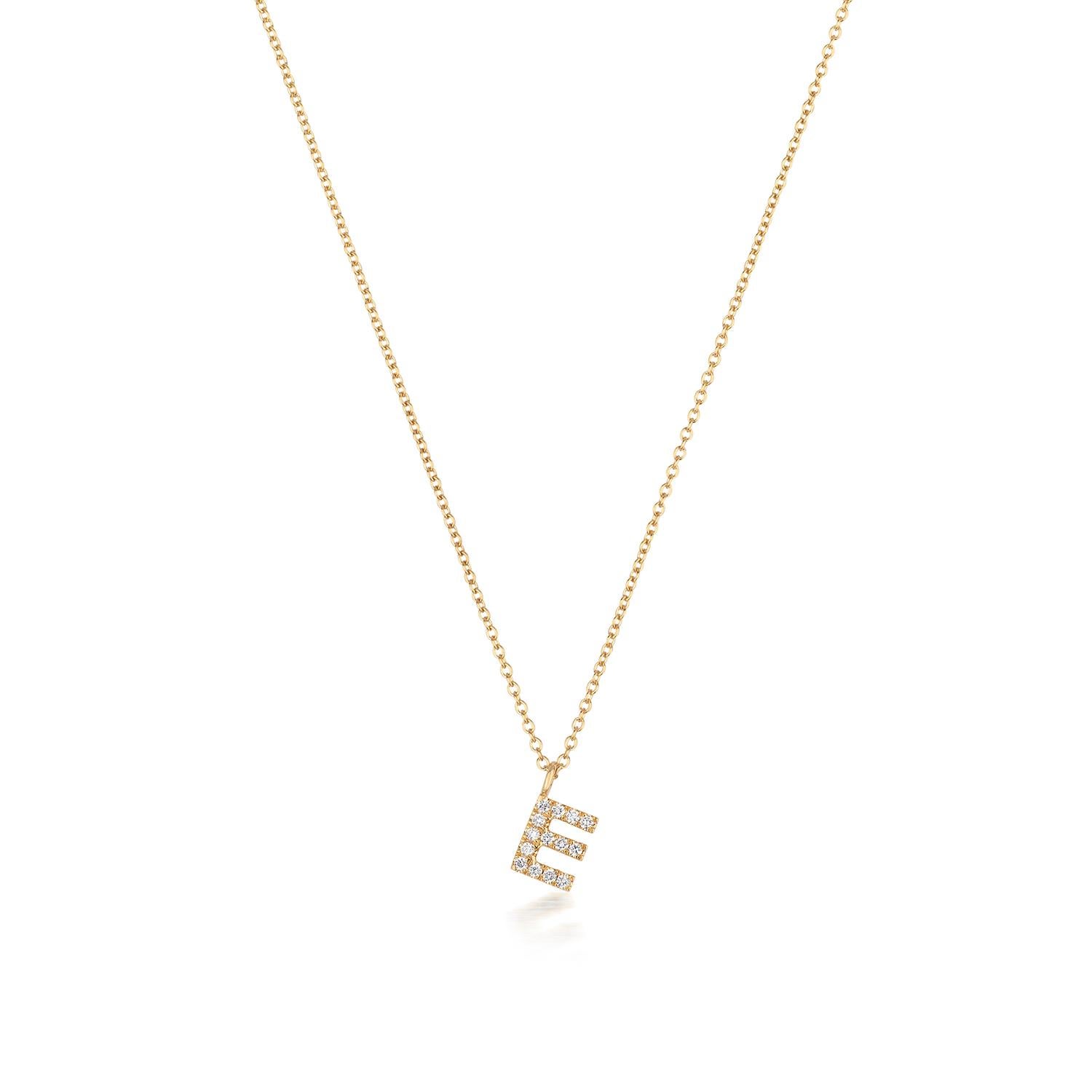 Cervin Blanc DIAMOND INITIAL E NECKLACE IN 18CT GOLD For Sale 1