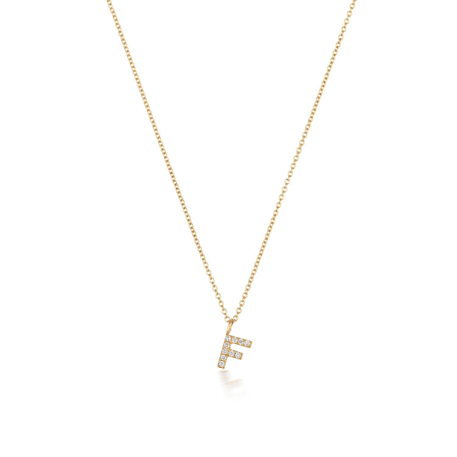 Cervin Blanc DIAMOND INITIAL F NECKLACE IN 18CT GOLD For Sale 1