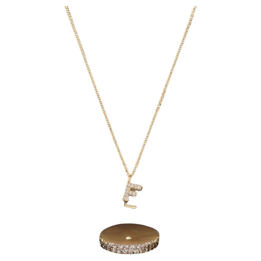 Cervin Blanc DIAMOND INITIAL F NECKLACE IN 18CT GOLD