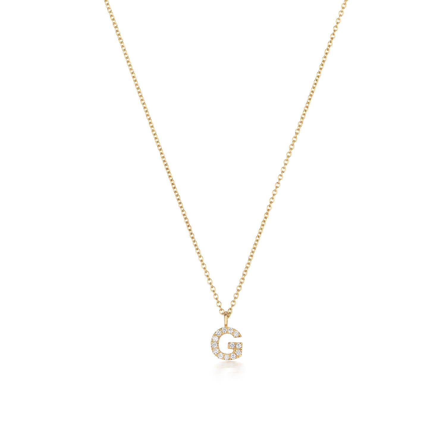 Cervin Blanc DIAMOND INITIAL G NECKLACE IN 18CT GOLD For Sale 1