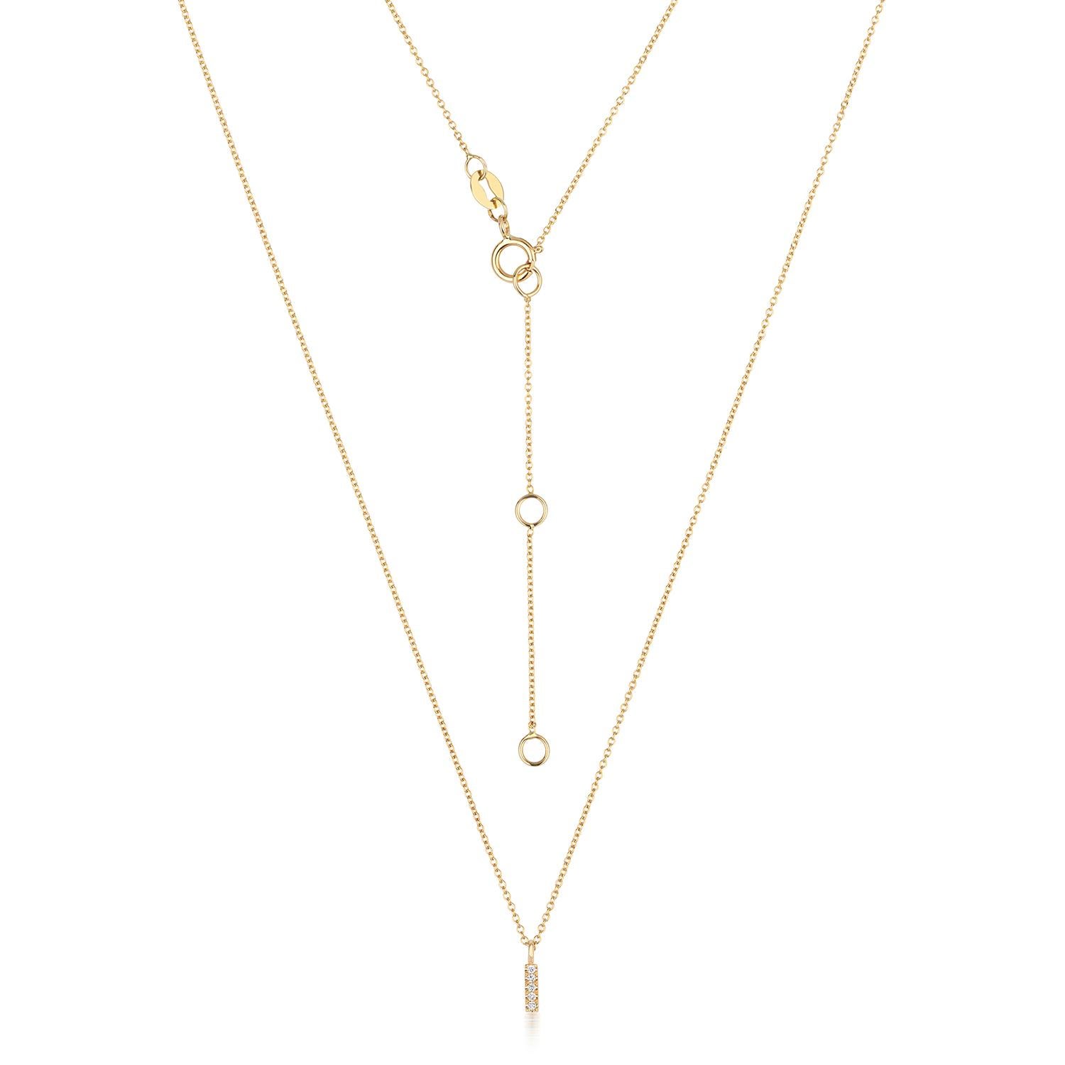 Cervin Blanc DIAMOND INITIAL I NECKLACE IN 18CT GOLD In New Condition For Sale In Ilford, GB