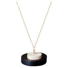 Cervin Blanc Collier Initial I en or 18 carats avec diamants