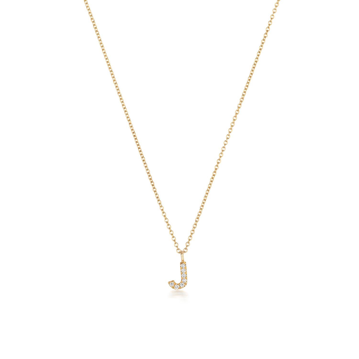 Cervin Blanc DIAMOND INITIAL J NECKLACE IN 18CT GOLD For Sale 1