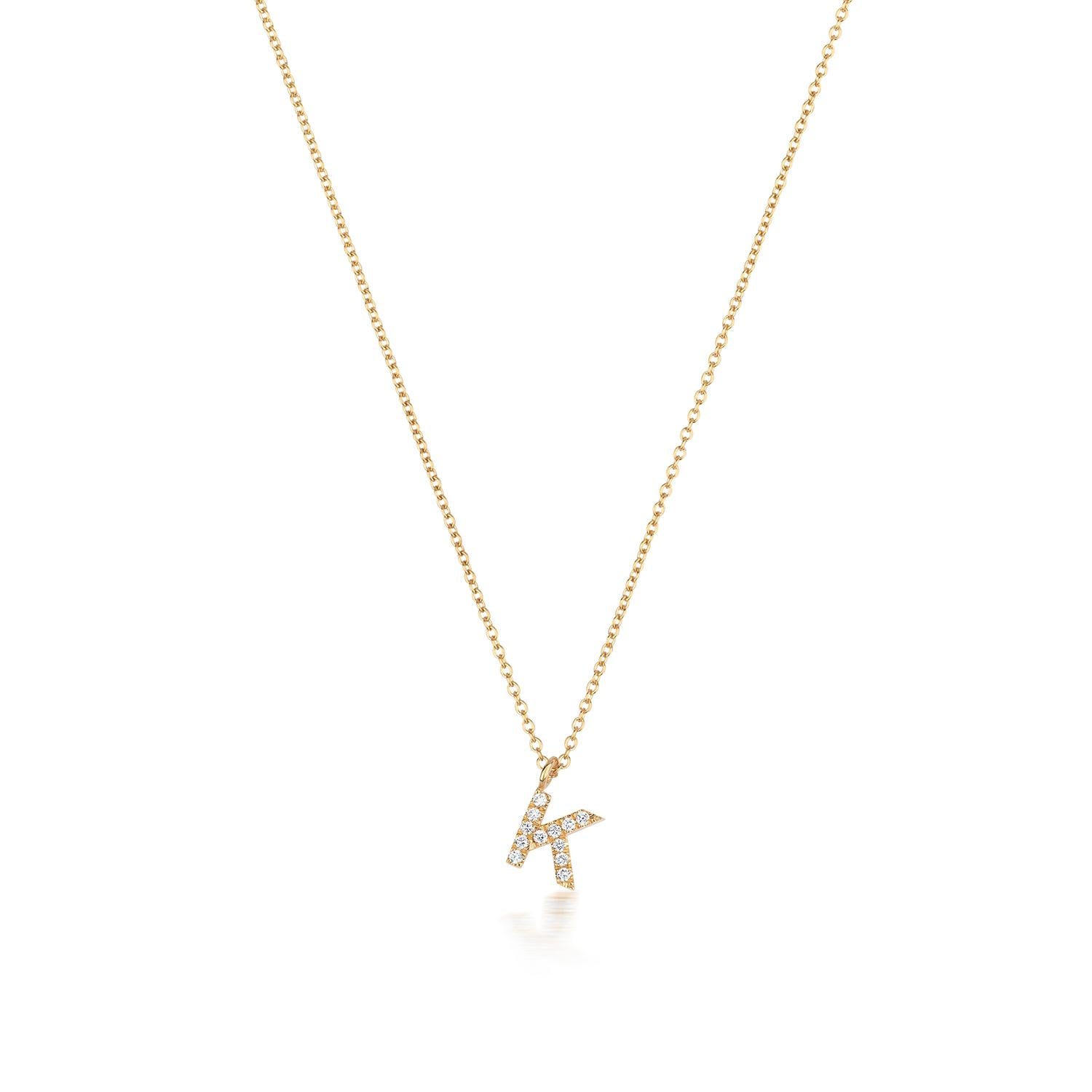 Cervin Blanc DIAMOND INITIAL K NECKLACE IN 18CT GOLD For Sale at 1stDibs