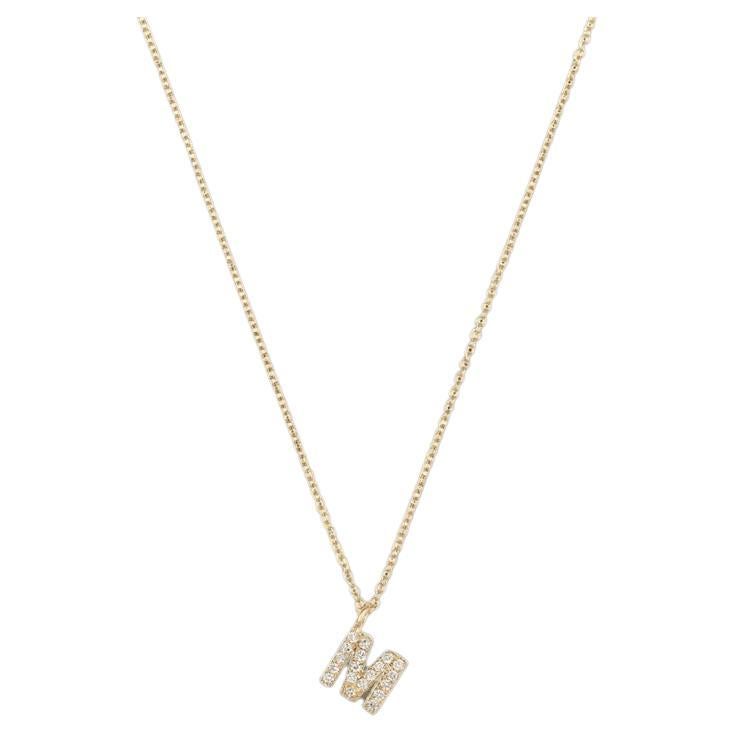 Cervin Blanc DIAMOND INITIAL M NECKLACE IN 18CT GOLD For Sale