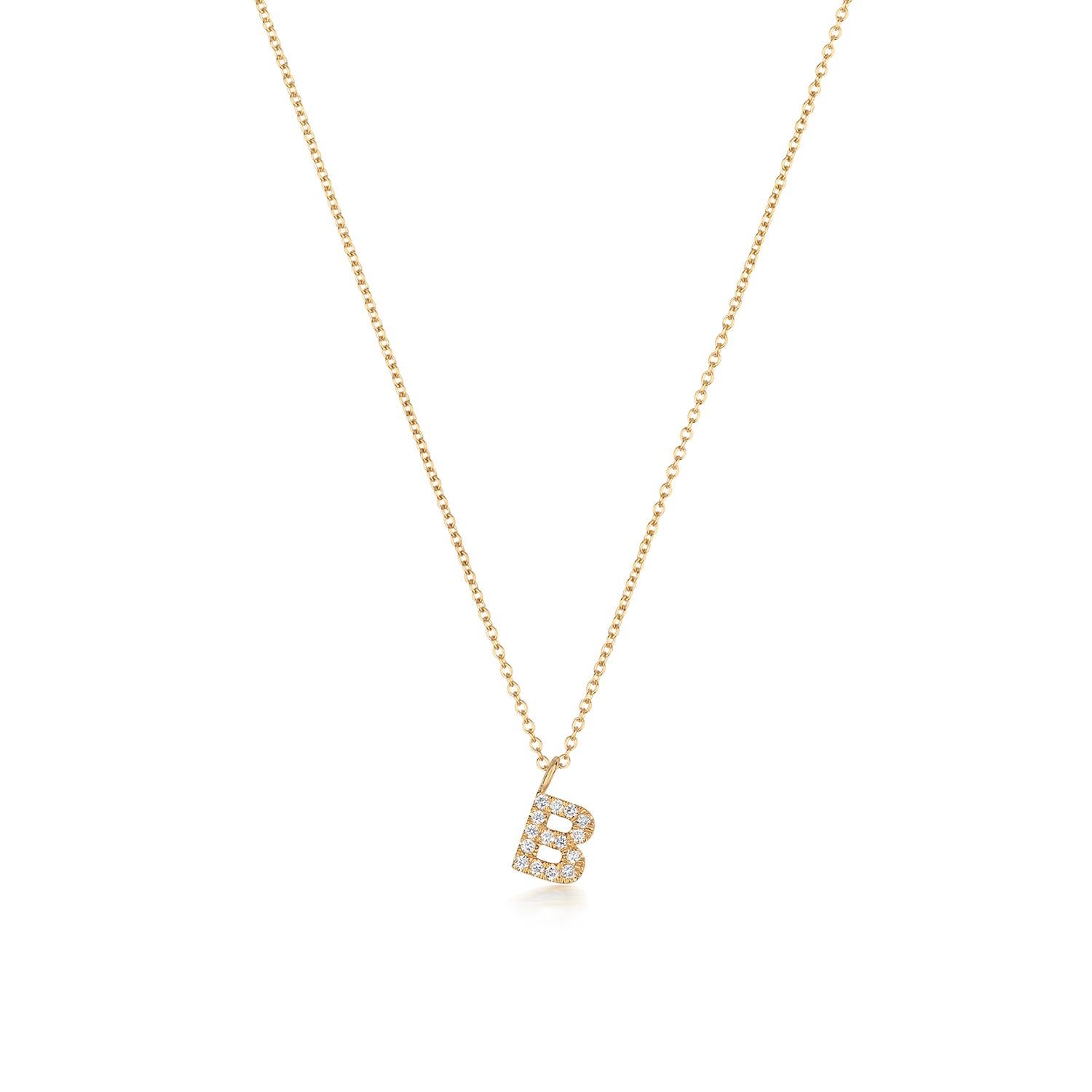Cervin Blanc DIAMOND INITIAL NECKLACE IN 18CT GOLD In New Condition For Sale In Ilford, GB