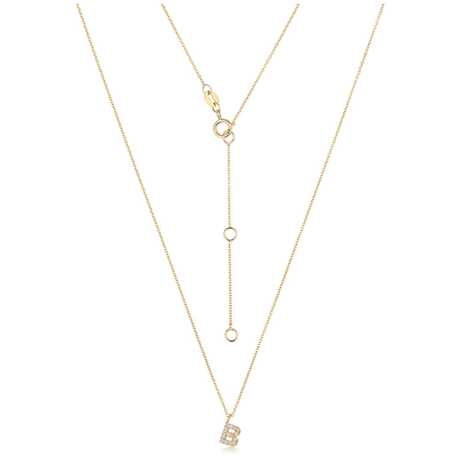 Cervin Blanc DIAMOND INITIAL NECKLACE IN 18CT GOLD In New Condition For Sale In Ilford, GB