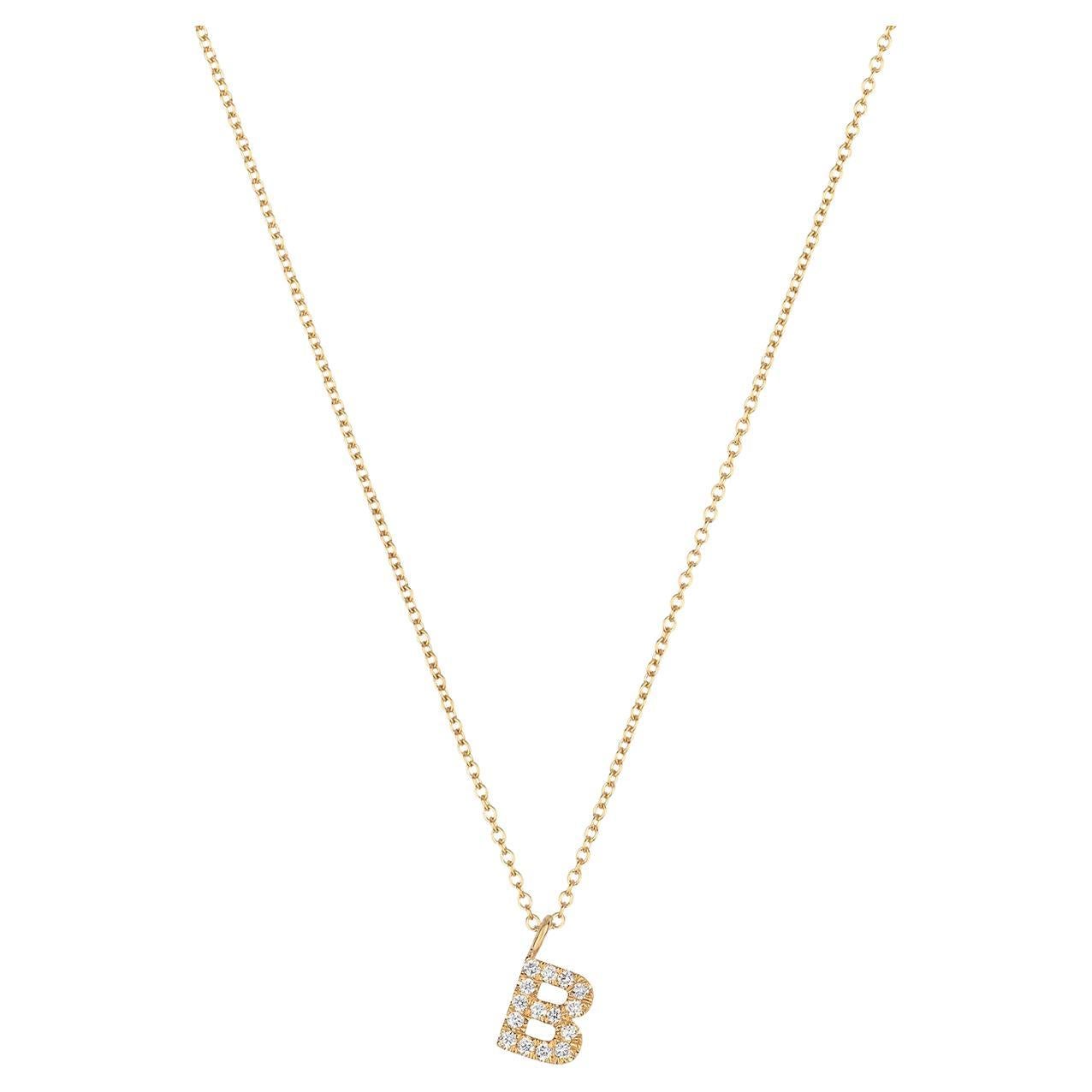 Cervin Blanc DIAMOND INITIAL NECKLACE IN 18CT GOLD For Sale