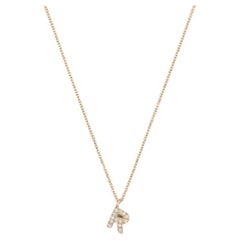 Cervin Blanc Collier initial R en or 18 carats avec diamants