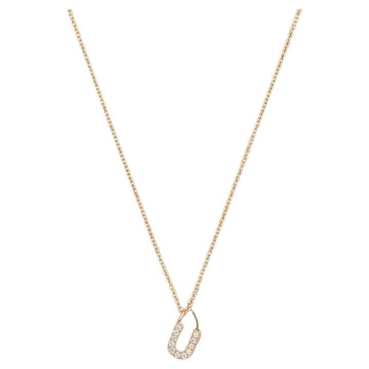 Cervin Blanc DIAMOND INITIAL U NECKLACE IN 18CT GOLD For Sale