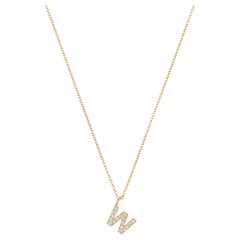 Cervin Blanc YELLOW GOLD DIAMOND INITIAL W NECKLACE IN 18CT GOLD