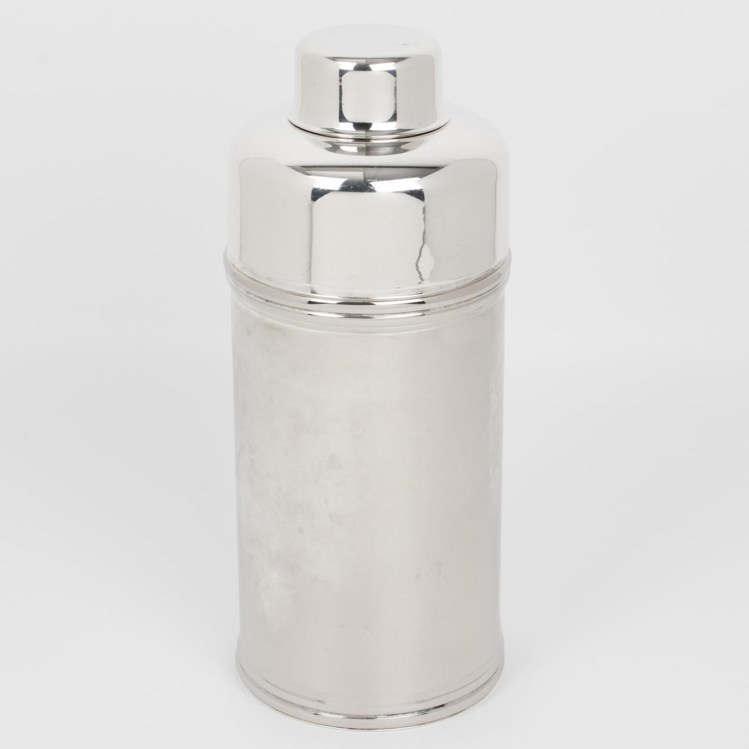 Italiano Cesa 1882, Italia, Cocktail Shaker modernista in argento in vendita