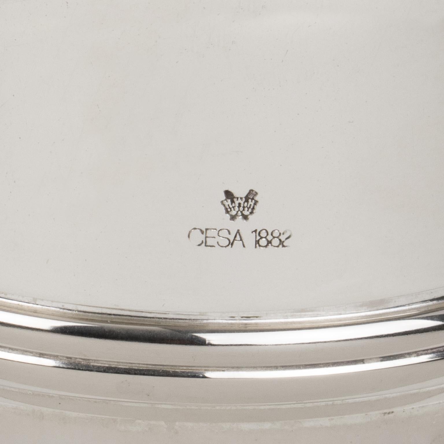 Metà XX secolo Cesa 1882, Italia, Cocktail Shaker modernista in argento in vendita