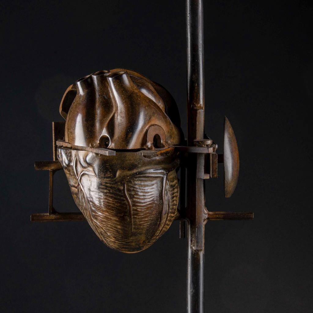 Cesar (1921-1998) 'burst Heart' Patinated Bronze. Bocquel Cast Iron Numbered O For Sale 1