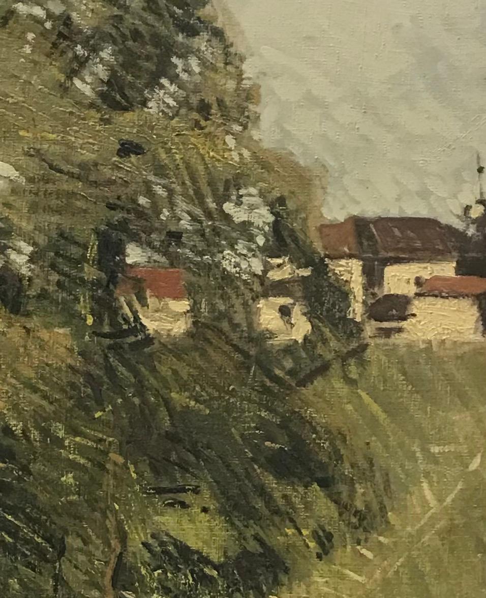 House seen from above by César Alphonse Bolle - Oil on canvas 64x68 cm  For Sale 1