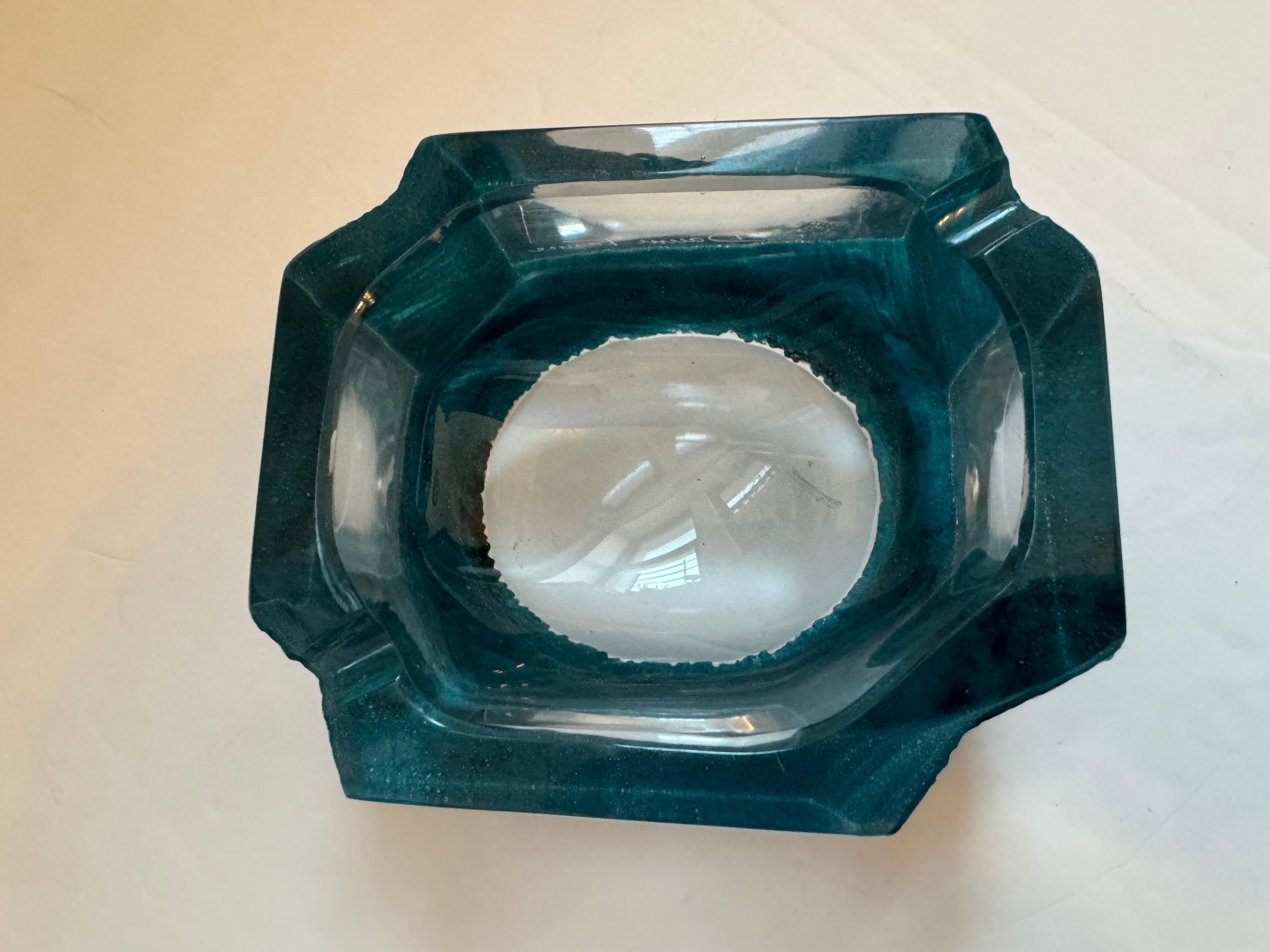 Mid-Century Modern Cesar Badaccini Argos Daum Crystal 1970 French Bowl Ashtray For Sale