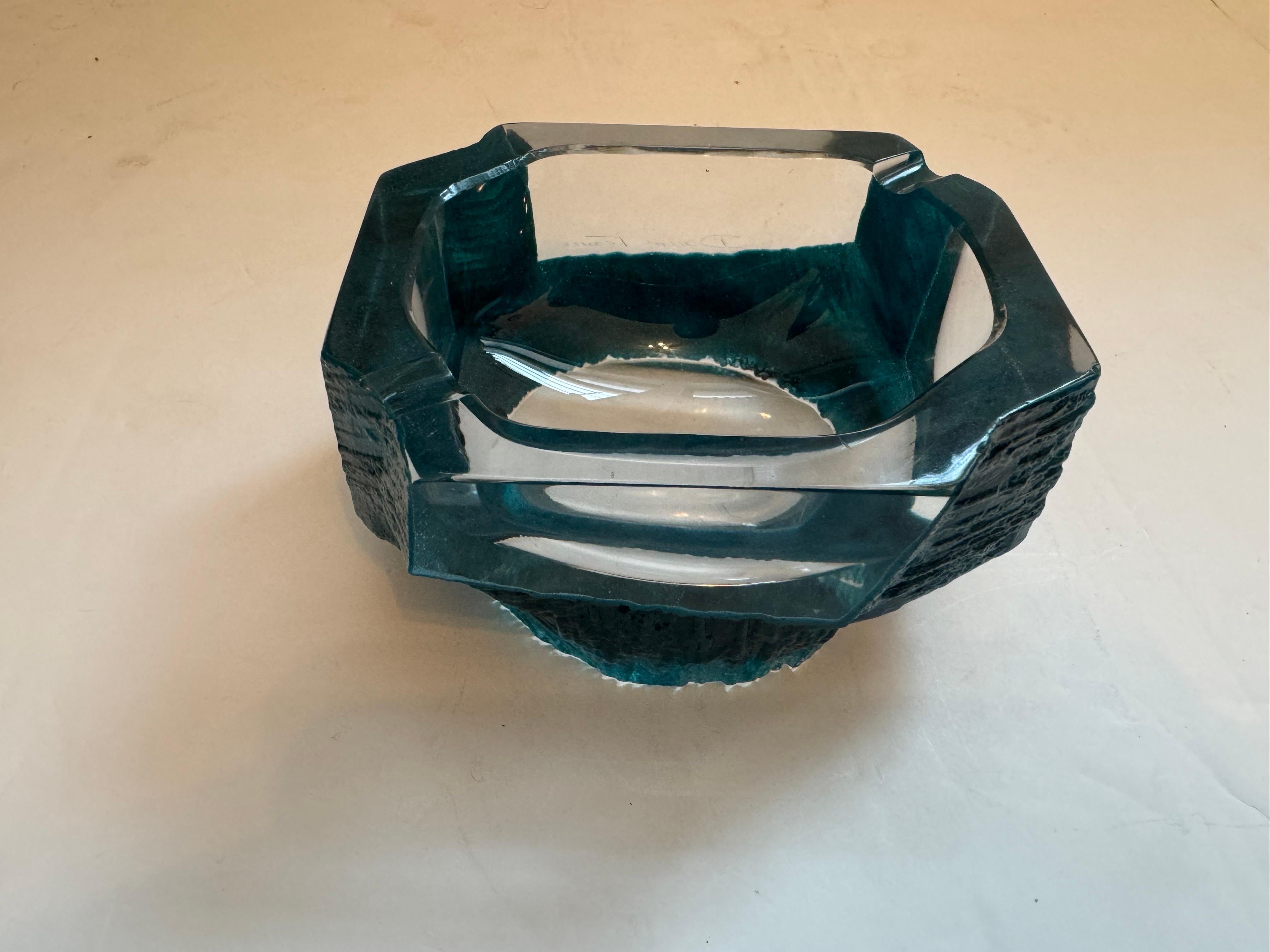 Mid-Century Modern Cesar Badaccini Argos Daum Crystal 1970 French Bowl Ashtray For Sale