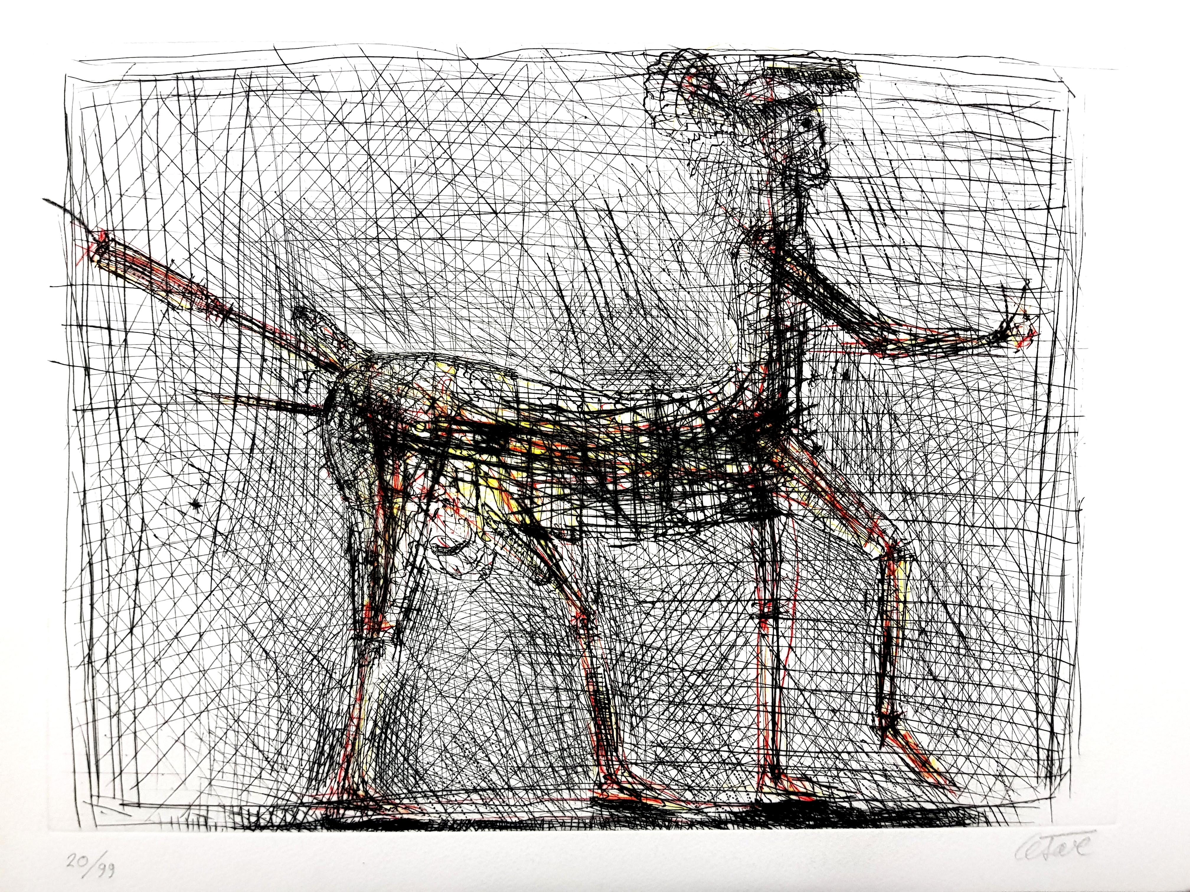 Figurative Print César Baldaccini - César - Centaur - Hommage à Picasso - Gravure originale signée
